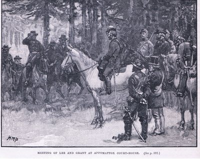 Ontmoeting van Lee en Grant in Appomatox Court House 1865 AD door Henry Marriott Paget