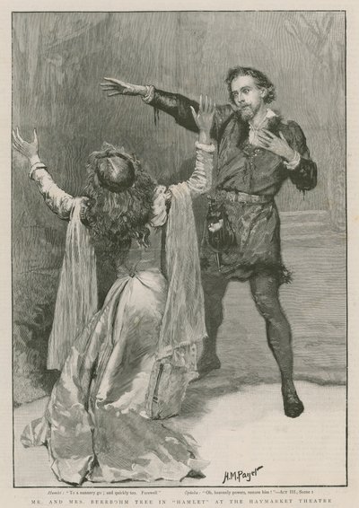 De heer en mevrouw Beerbohm Tree in Hamlet in het Haymarket Theatre door Henry Marriott Paget