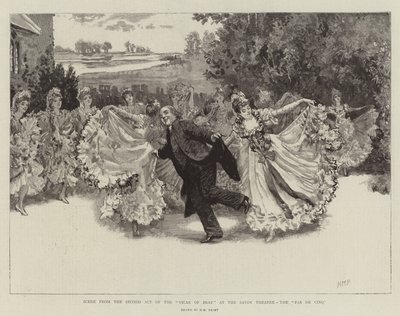 Scène uit de Tweede Acte van de Vicar of Bray in het Savoy Theatre, de Pas de Cinq door Henry Marriott Paget