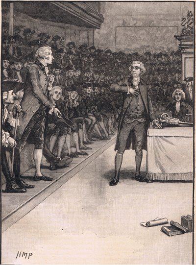 Scène in het Lagerhuis: breuk tussen Burke en Fox AD 1791 door Henry Marriott Paget