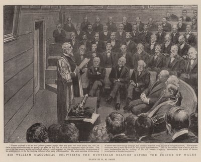 Sir William MacCormac houdt de Hunterian Oratie voor de Prins van Wales door Henry Marriott Paget