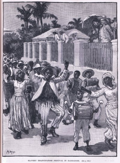 Slavernij emancipatie festival in Barbados 1834 door Henry Marriott Paget