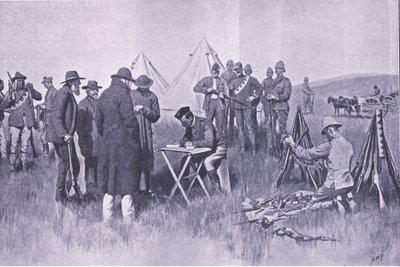 De eed van neutraliteit afleggen, illustratie uit Na Pretoria: De Guerrillaoorlog, 1902 door Henry Marriott Paget