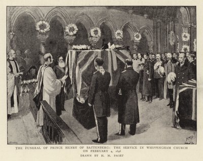 De Begrafenis van Prins Hendrik van Battenberg, de Dienst in Whippingham Kerk op 4 februari 1896 door Henry Marriott Paget