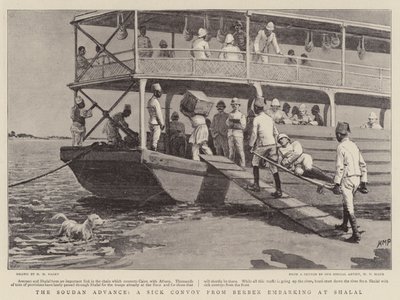 De Soudan-opmars, een zieke konvooi uit Berber die inscheept bij Shalal door Henry Marriott Paget