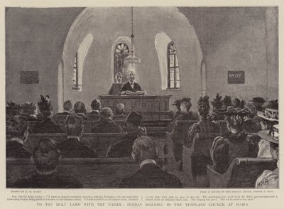 Naar het Heilige Land met de Keizer, Zondagochtend in de Tempelierskerk in Haifa door Henry Marriott Paget