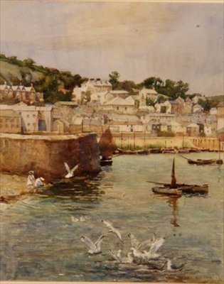 Een Haven in Cornwall door Henry Martin