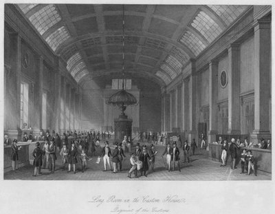 Lange Kamer in het Douanehuis. Betaling van de Douane door Henry Melville