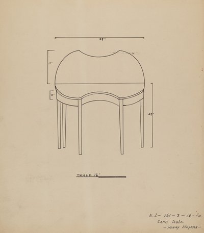 Kaarttafel door Henry Meyers