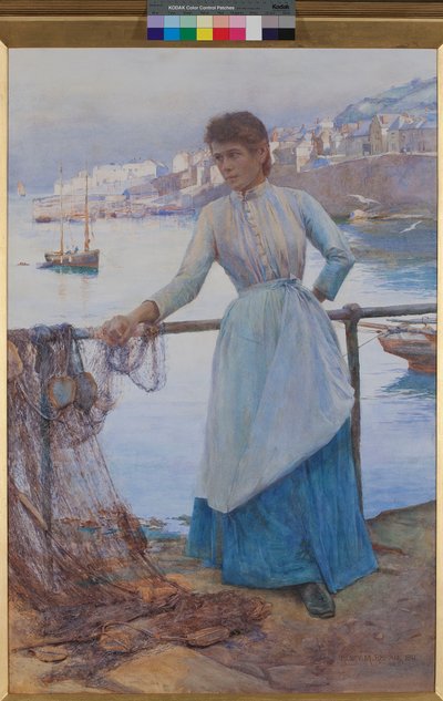 Meisje in blauw door Henry Meynell Rheam