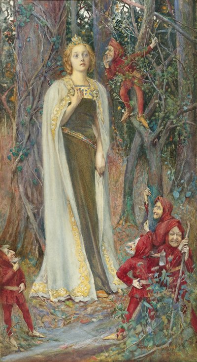 Pre-Raphaelite schilderijen: Er was eens (Sneeuwwitje) door Henry Meynell Rheam