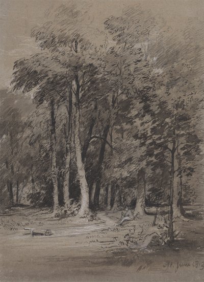 Een beboste weg door Henry Monro