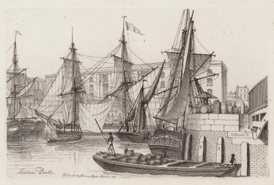 Londense Docks door Henry Moses