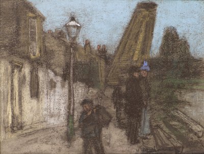 Huis aan een oever van de Theems door Henry Muhrmann