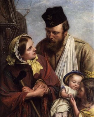 Weer thuis, 1858 door Henry Nelson ONeil