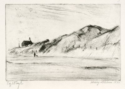 Duinlandschap met Huis en Persoon door Henry Nielsen