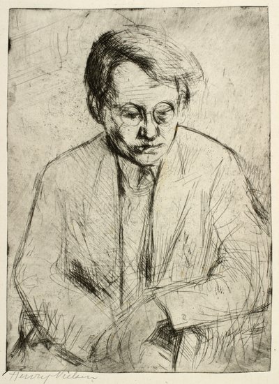 Zittende man door Henry Nielsen