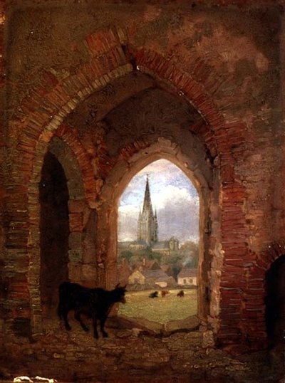 Uitzicht door de Boog van de Koeientoren, Norwich door Henry Ninham