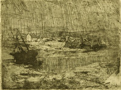 Omgeslagen vissersboten, Bretagne door Henry Ossawa Tanner