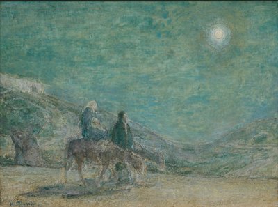 Vlucht naar Egypte, ca. 1916 (olieverf op houtpaneel) door Henry Ossawa Tanner