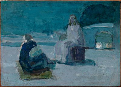 Studie voor Christus en Nicodemus op het dak door Henry Ossawa Tanner