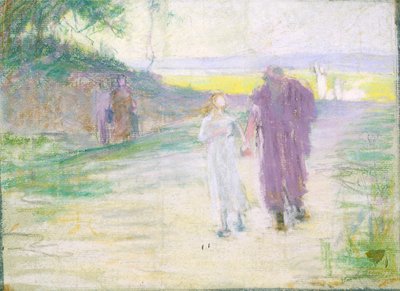 Studie voor vlucht naar Egypte door Henry Ossawa Tanner