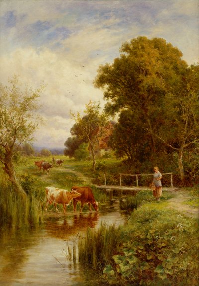 Over de stroom, Midgham, Berkshire door Henry Parker