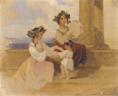 Boerinnen - Sorrento, c.1870 door Henry Penry Williams