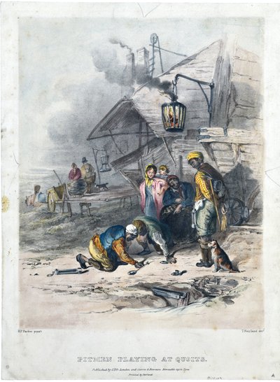 Mijnwerkers die quoits spelen, ca. 1837 door Henry Perlee Parker
