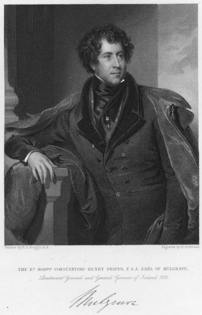 De Zeer Eerwaarde Constantine-Henry Phipps, F S A, Graaf van Mulgrave, Luitenant-Generaal en Algemeen Gouverneur van Ierland door Henry Perronet (after) Briggs