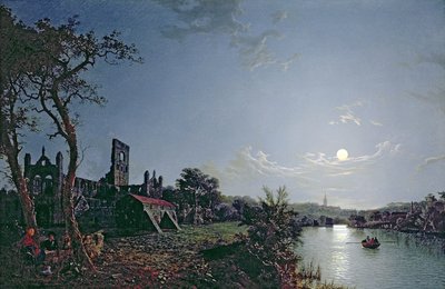 Ochtend met uitzicht op Kirkstall Abbey door Henry Pether