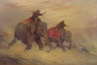 Olifanten in een Zandstorm door Henry Pilleau