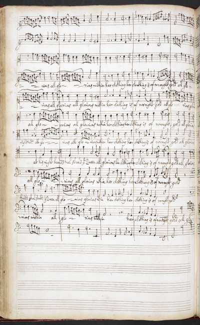 Autograaf manuscript van anthems, welkomstliederen en sololiederen, ca. 1680-90 door Henry Purcell