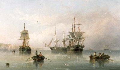 Schepen in een kalmte door Henry Redmore