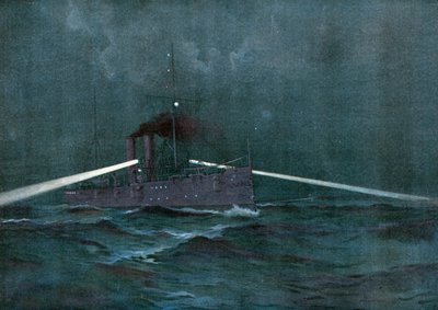 De handhaving van de neutraliteitswetten met Spanje, de kruiser Montgomery en de kanonneerboot Annapolis patrouilleren in Cubaanse wateren op zoek naar een filibusterende schoener door Henry Reuterdahl