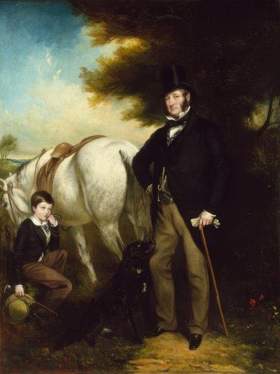 Sir John Henry Lethbridge en zoon door Henry Richard Graves