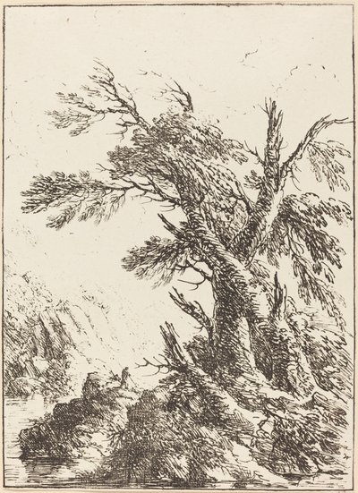 Landschap met Oude Bomen bij Water door Henry Richard Greville, 3rd earl of Warwick