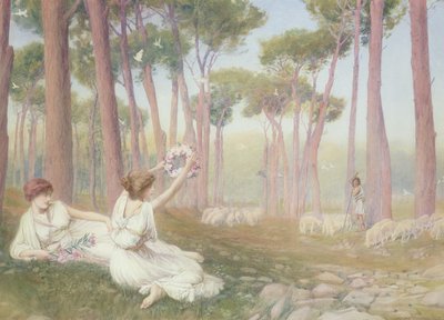 Aphrodite biedt Helen aan Parijs, 1905 door Henry Ryland