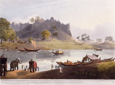 Ruïnes van de haven bij Juanpore aan de rivier de Goomtee, 1824 door Henry Salt
