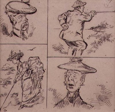 Golfers, illustratie uit 