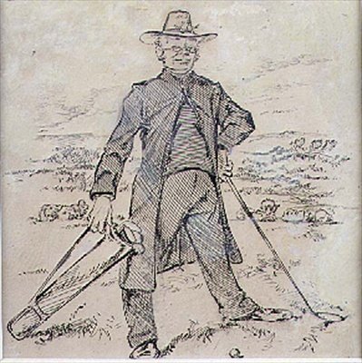 De peinzende golfer, illustratie uit 