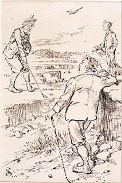 De winnende golfer, illustratie uit 