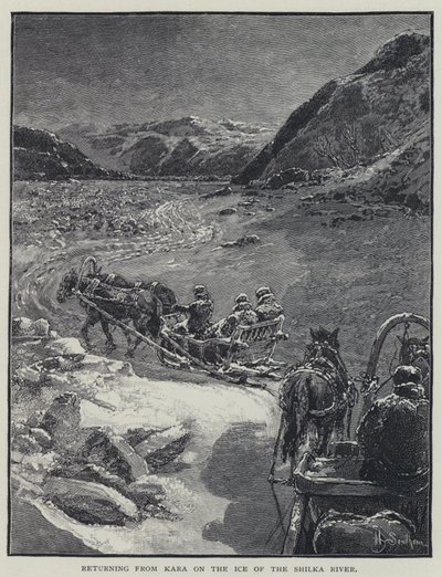 Terugkeer van Kara over het IJs van de Shilka-rivier door Henry Sandham