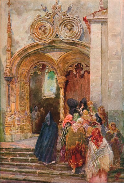 Zuiddeur van de Matriz Kerk, Ponta Delgada, ca. 1899 door Henry Sandham