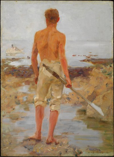 Een Jongen met een Roeispaan door Henry Scott Tuke