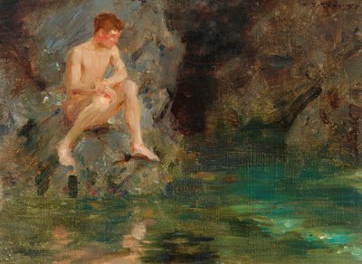 Portret van David Bone - Cornwall, 1913 door Henry Scott Tuke