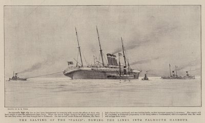 De Berging van de Paris, het Slepen van de Liner naar de Haven van Falmouth door Henry Scott Tuke