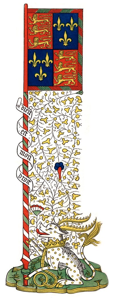Banier van de wapens van Engeland en Frankrijk, gevierendeeld, ca. 1445, 1843 door Henry Shaw