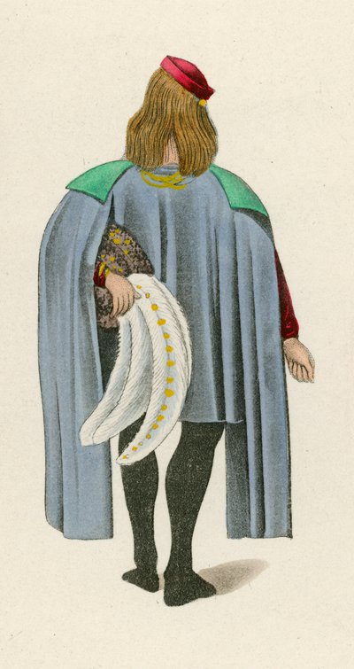 Figuur 2 uit de Roman de la Rose, c 1480, in het British Museum, Harl M S 4425 door Henry Shaw