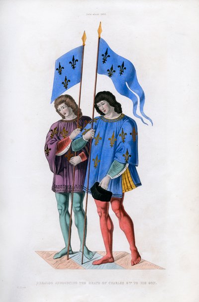 Herauten kondigen de dood van Karel VI aan zijn zoon aan, ca. 1500 door Henry Shaw